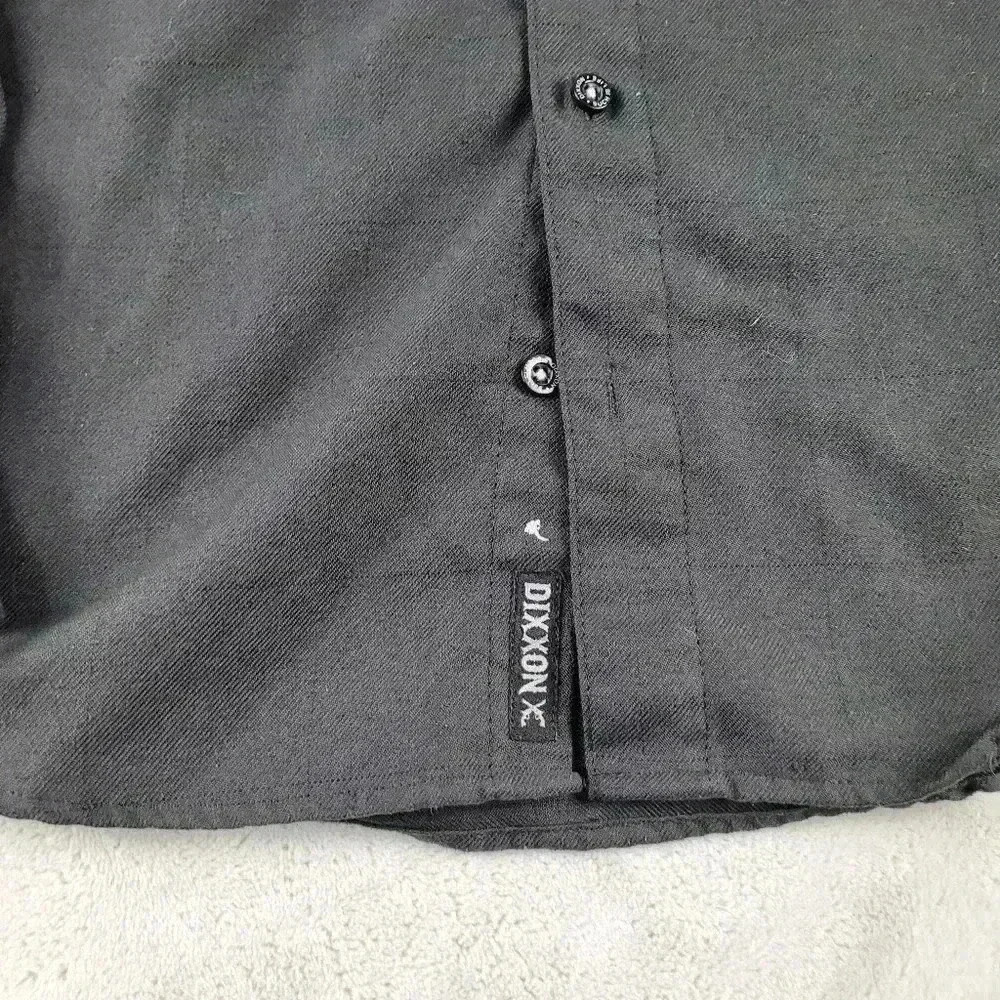 Dixxon DFC Youth Division Flannel Shirt Youth XL Gray Black Plaid Button Up - Picture 3 of 7